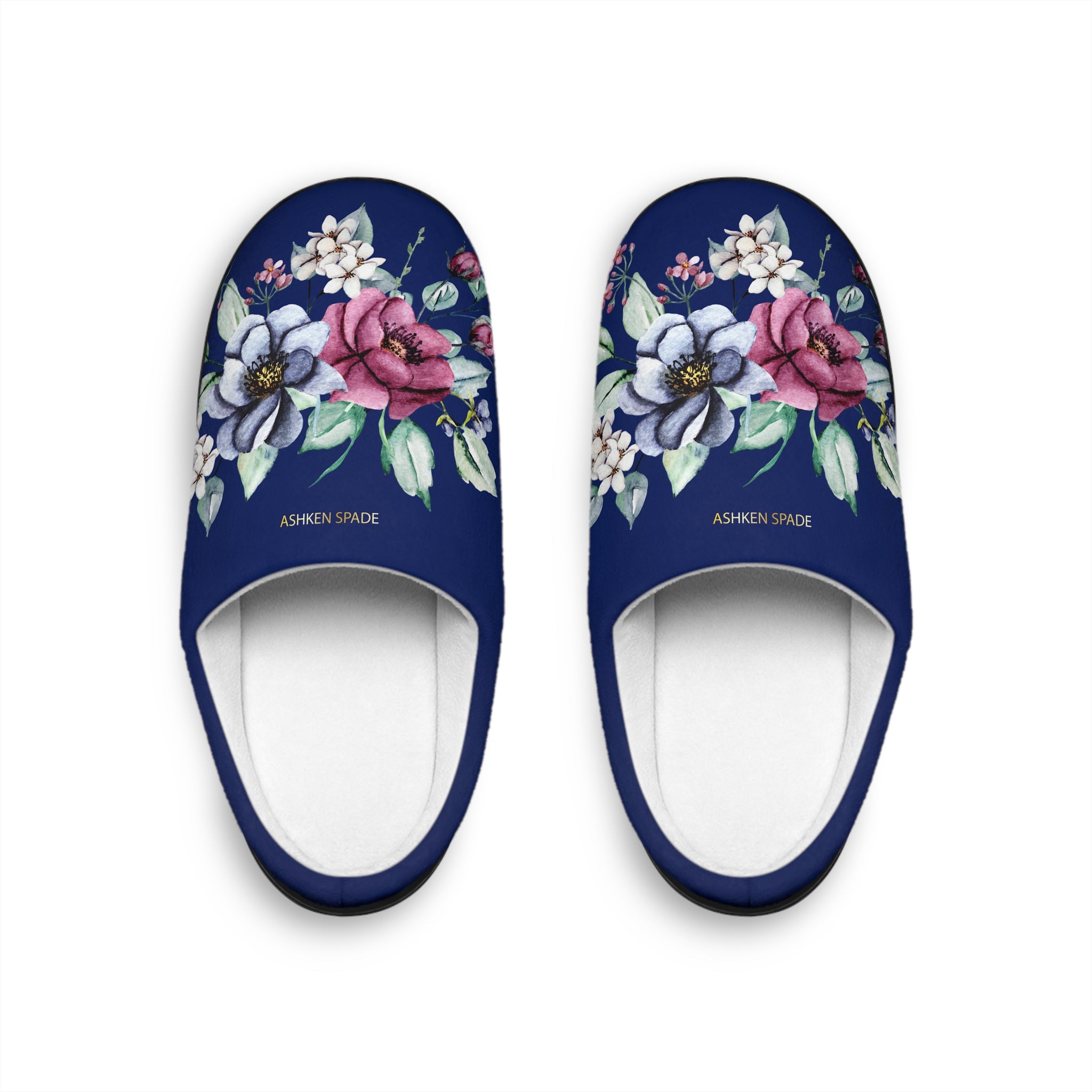 Floral Navy Women's Indoor Slippers