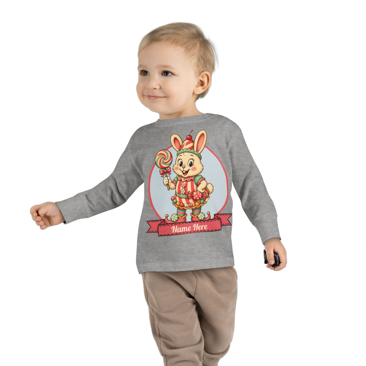 Personalized 'Bun Bon' Bunny Toddler Long Sleeve Tee