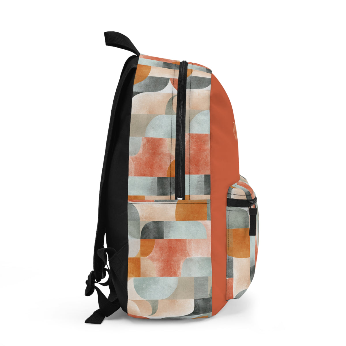Personalized Orange Retro Abstract Design Backpack
