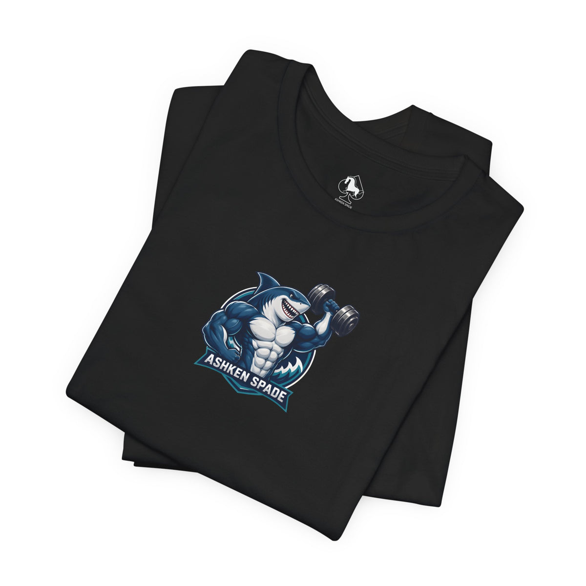 Ashken Spade Shark Weightlifter Personalized Graphic Tee