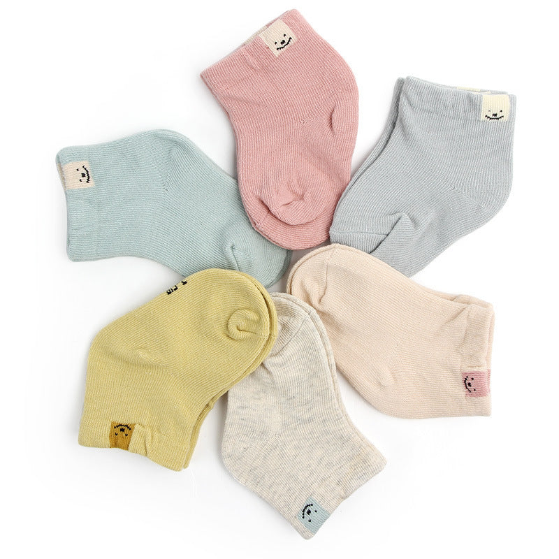 Combed Cotton Double Needle Baby Socks Candy Color Baby In-tube Socks