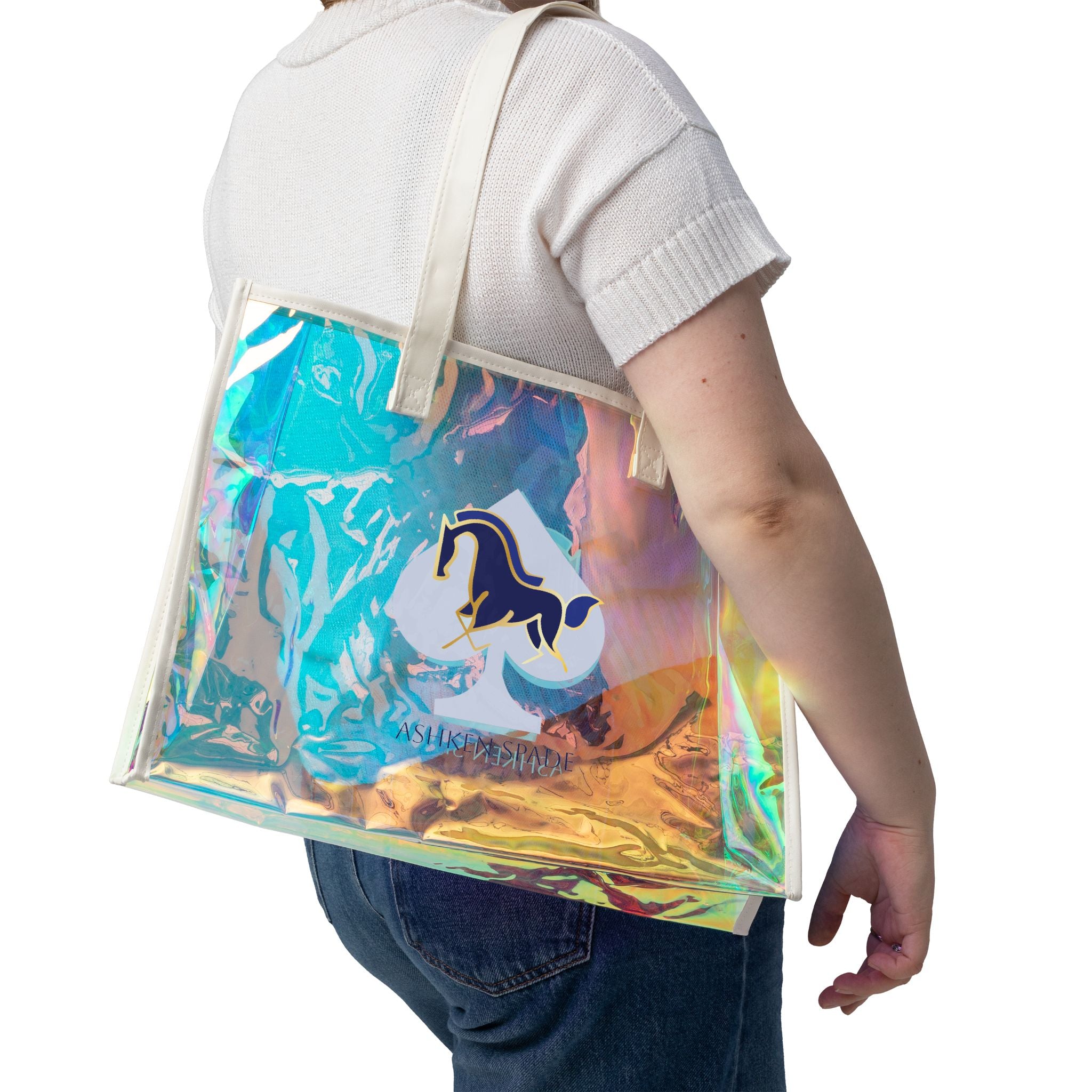 ASHKEN SPADE Holographic Beach Tote Bag