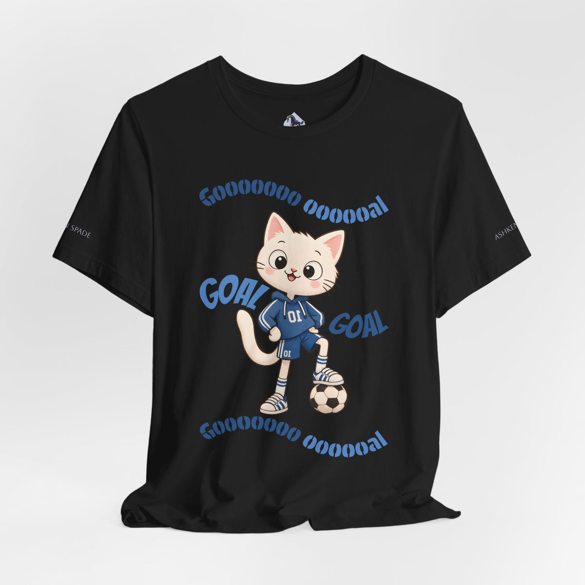 Soccer Cat T-Shirt — Cute 'Goal! Gooooal' Kids & Youth Soccer Tee (Custom Name)