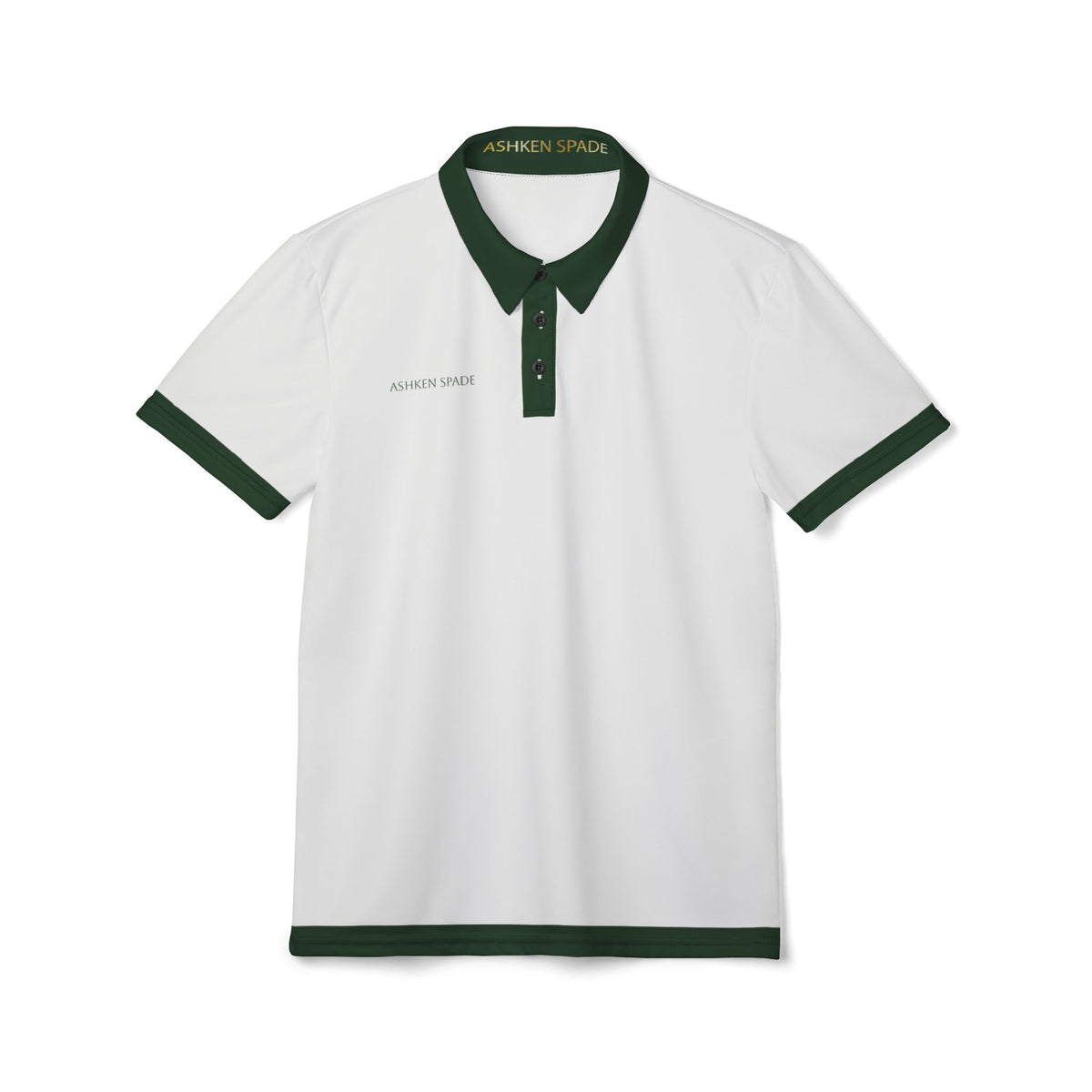 White & Green Trim Polo Shirt
