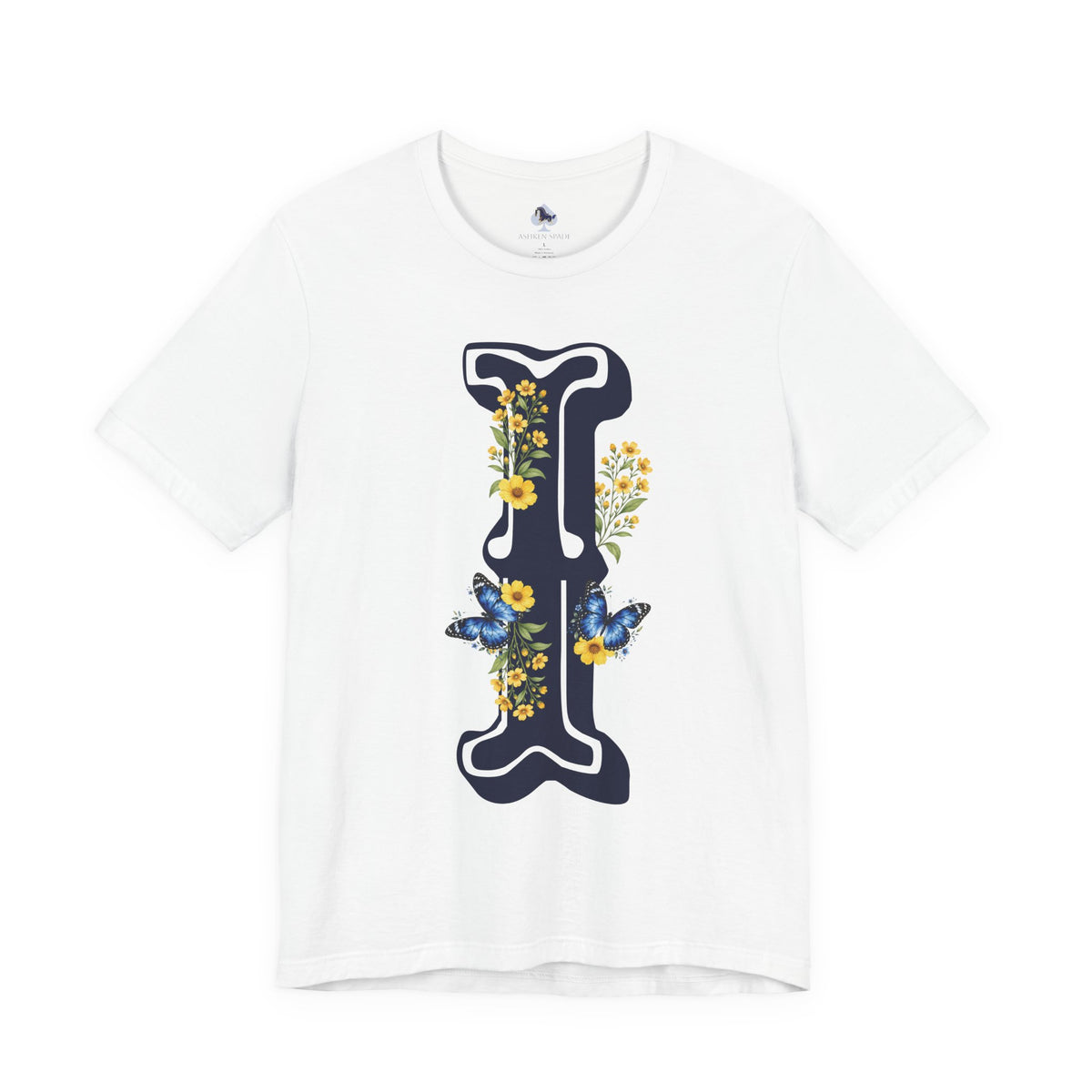 Floral Letter i Monogram T-Shirt