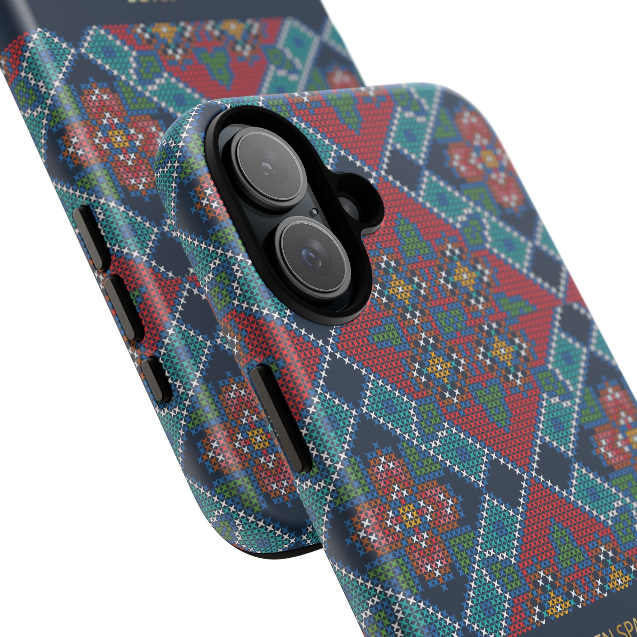 Floral Cross Stitch Phone Case