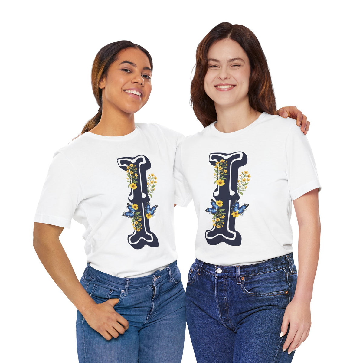 Floral Letter i Monogram T-Shirt