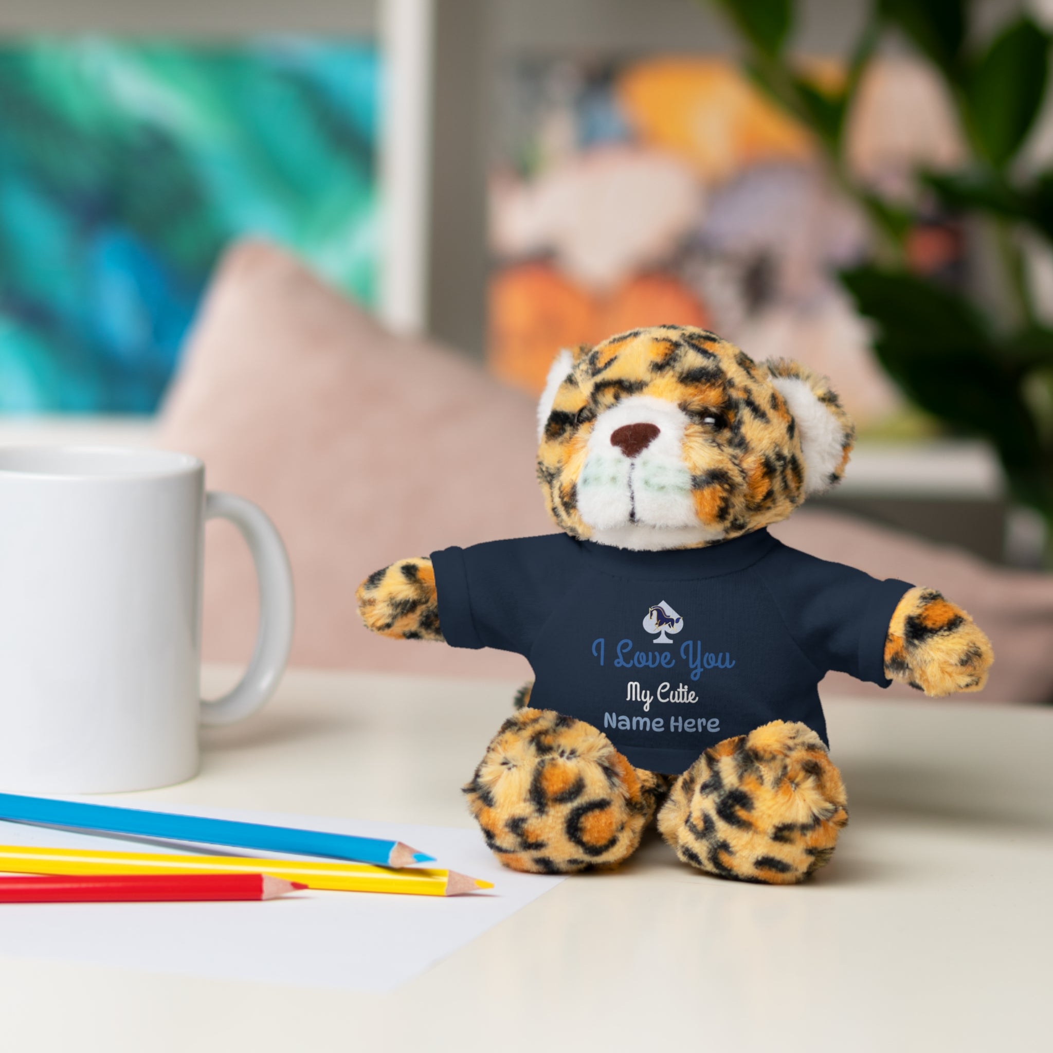 Personalized Teddy Bear with "I Love You" Tee
