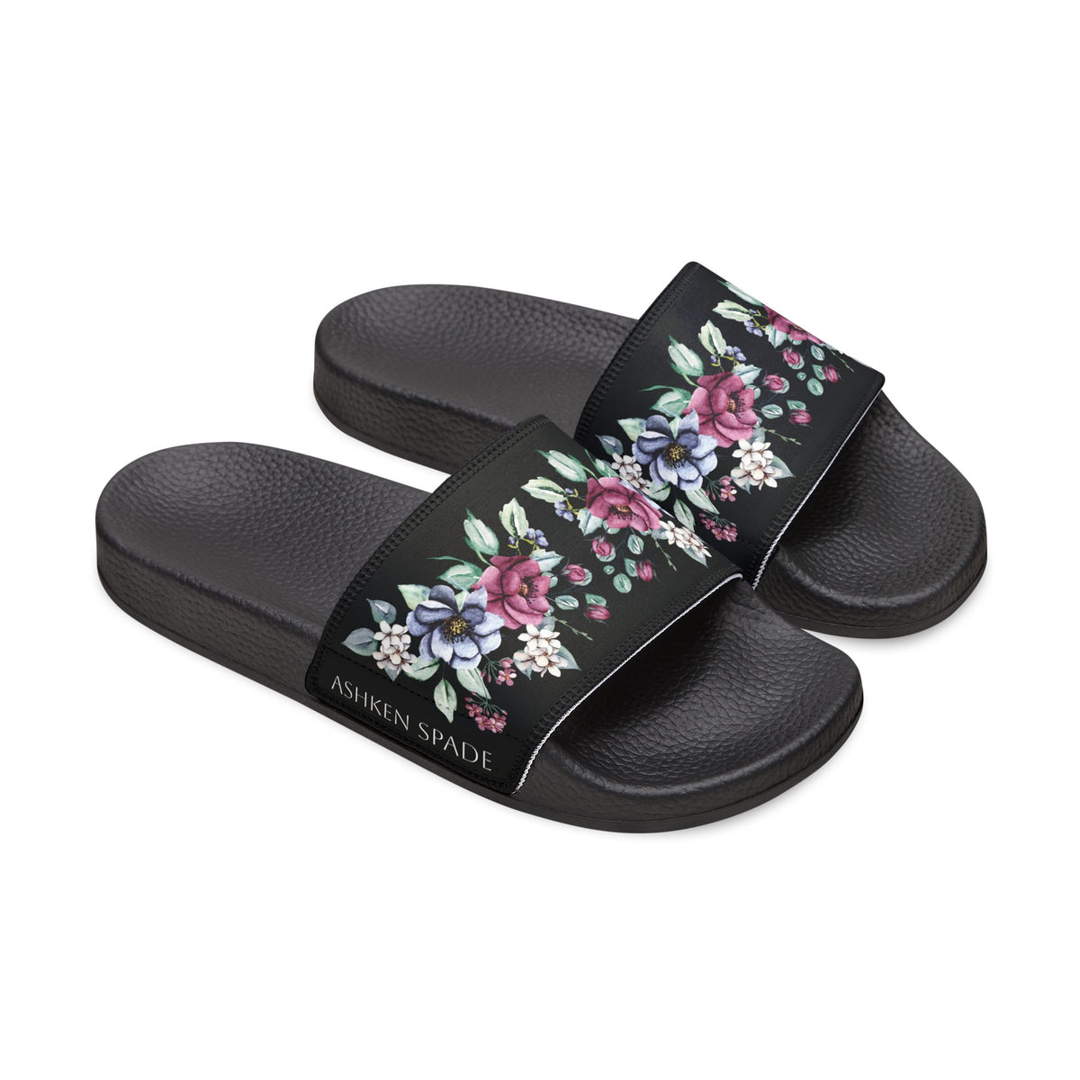 Women's Removable-Stripe Floral Slides