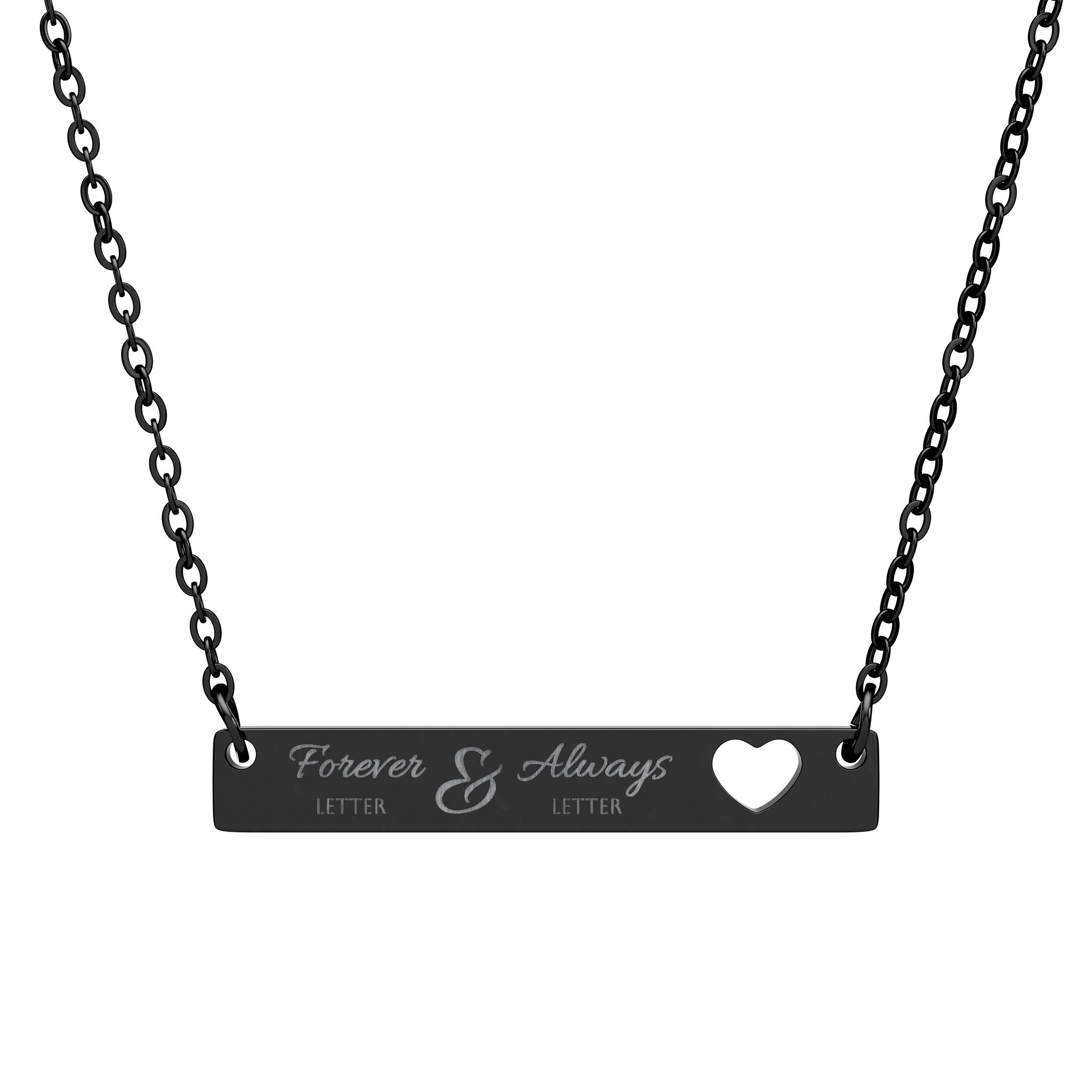 Personalized Heart Cutout Bar Necklace