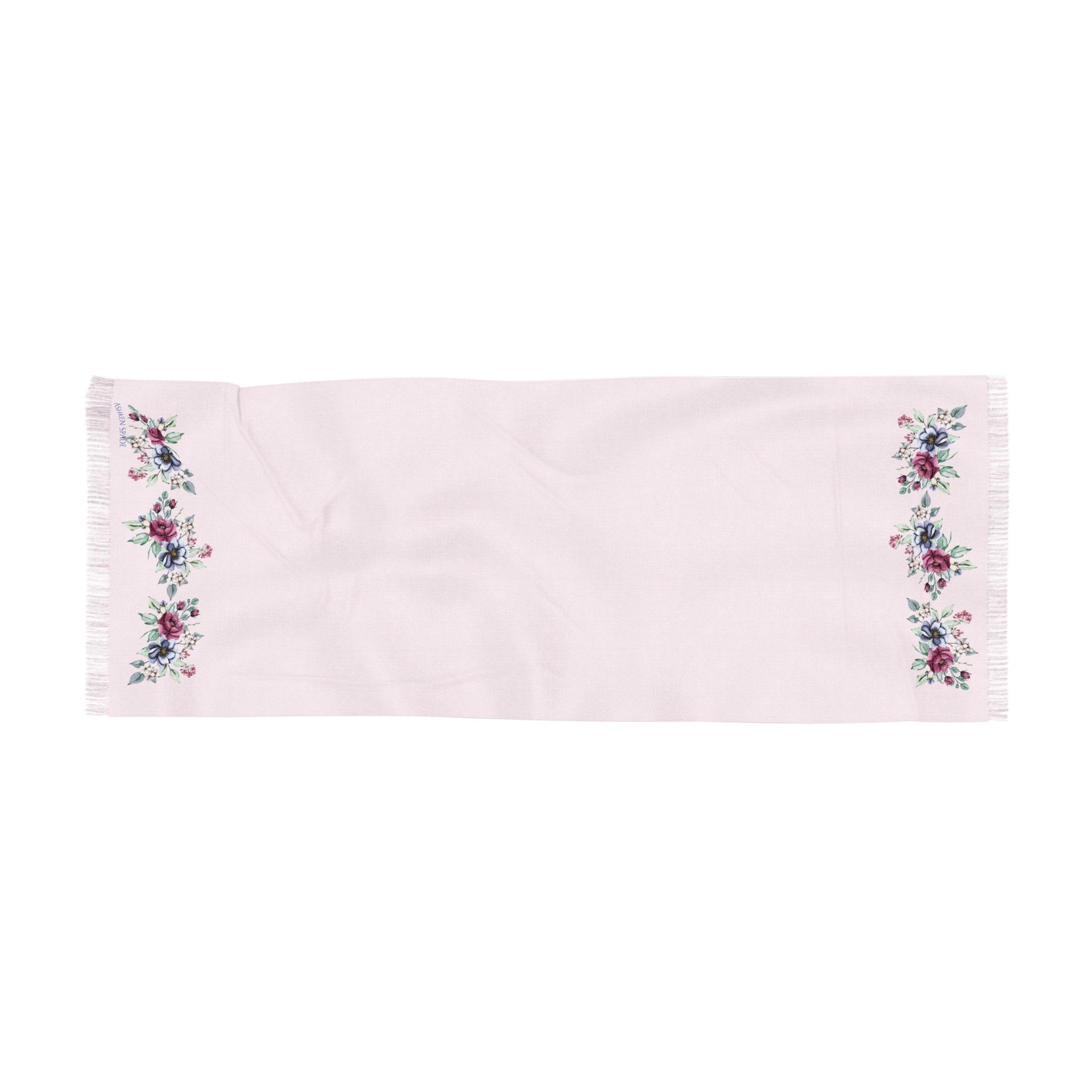 Pastel Pink Floral Border Scarf