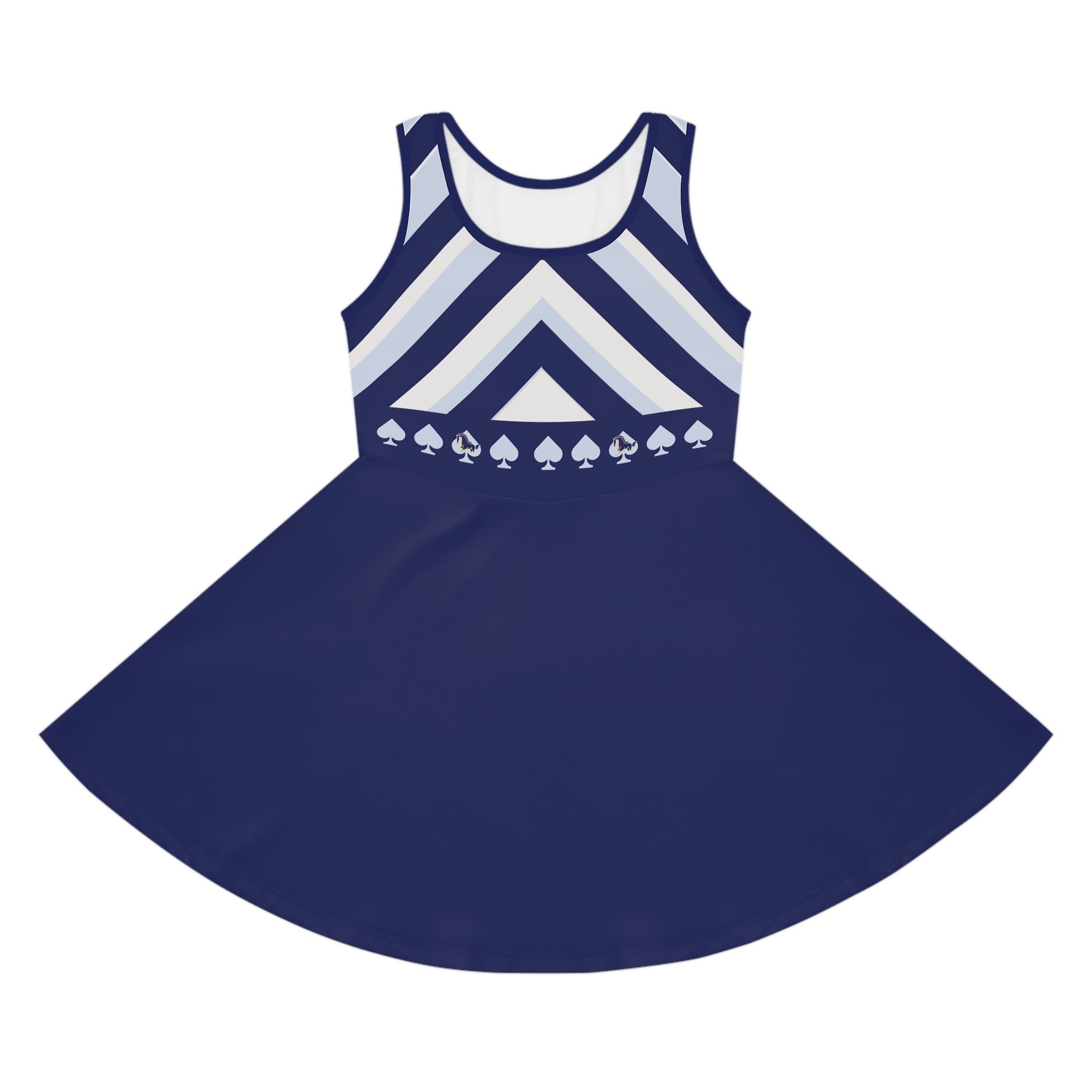 Navy Geometric Chevron Girls' Sundress