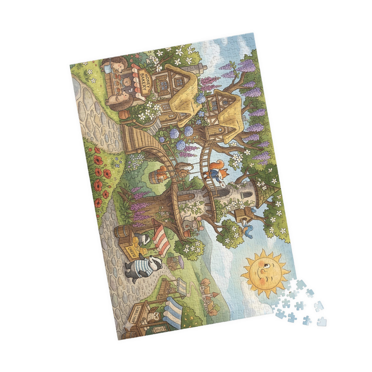 Whimsical Treehouse Village Puzzle — 252/520/1014 pc Scenic Jigsaw for Adults & Kids