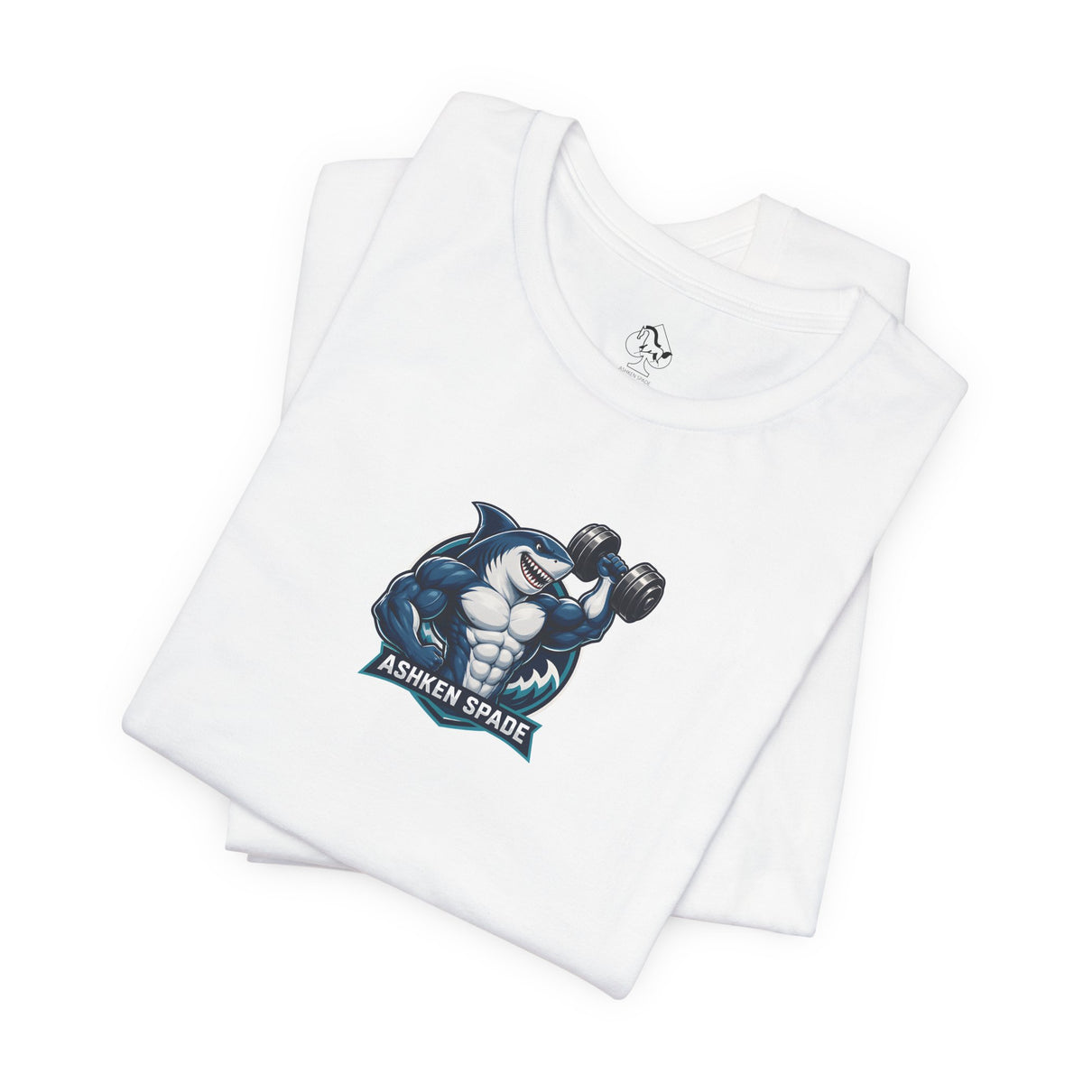 Ashken Spade Shark Weightlifter Personalized Graphic Tee