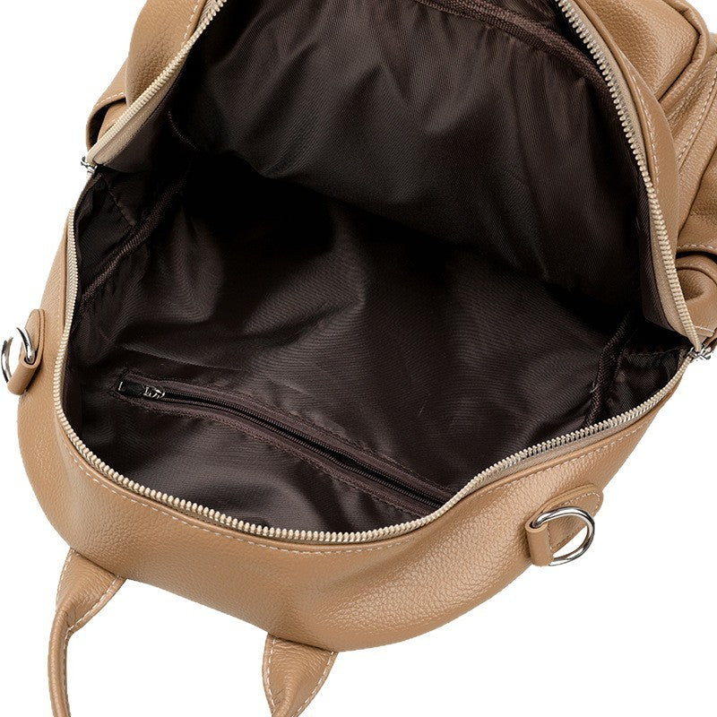 Genuine Leather Tassel Backpack