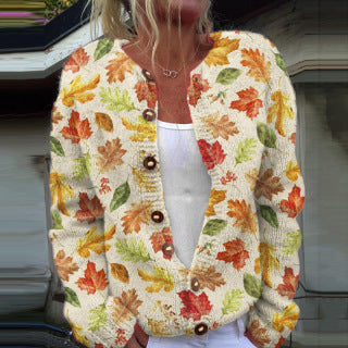 3D Digital Printing Cardigan Knitted Coat Imitation Sweaters