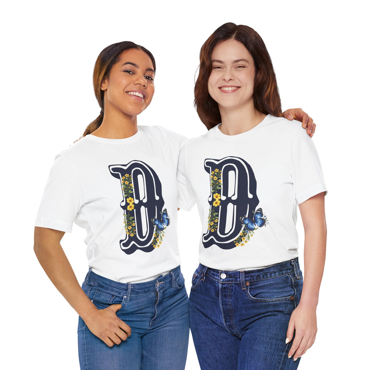 Floral Monogram B Letter T-Shirt
