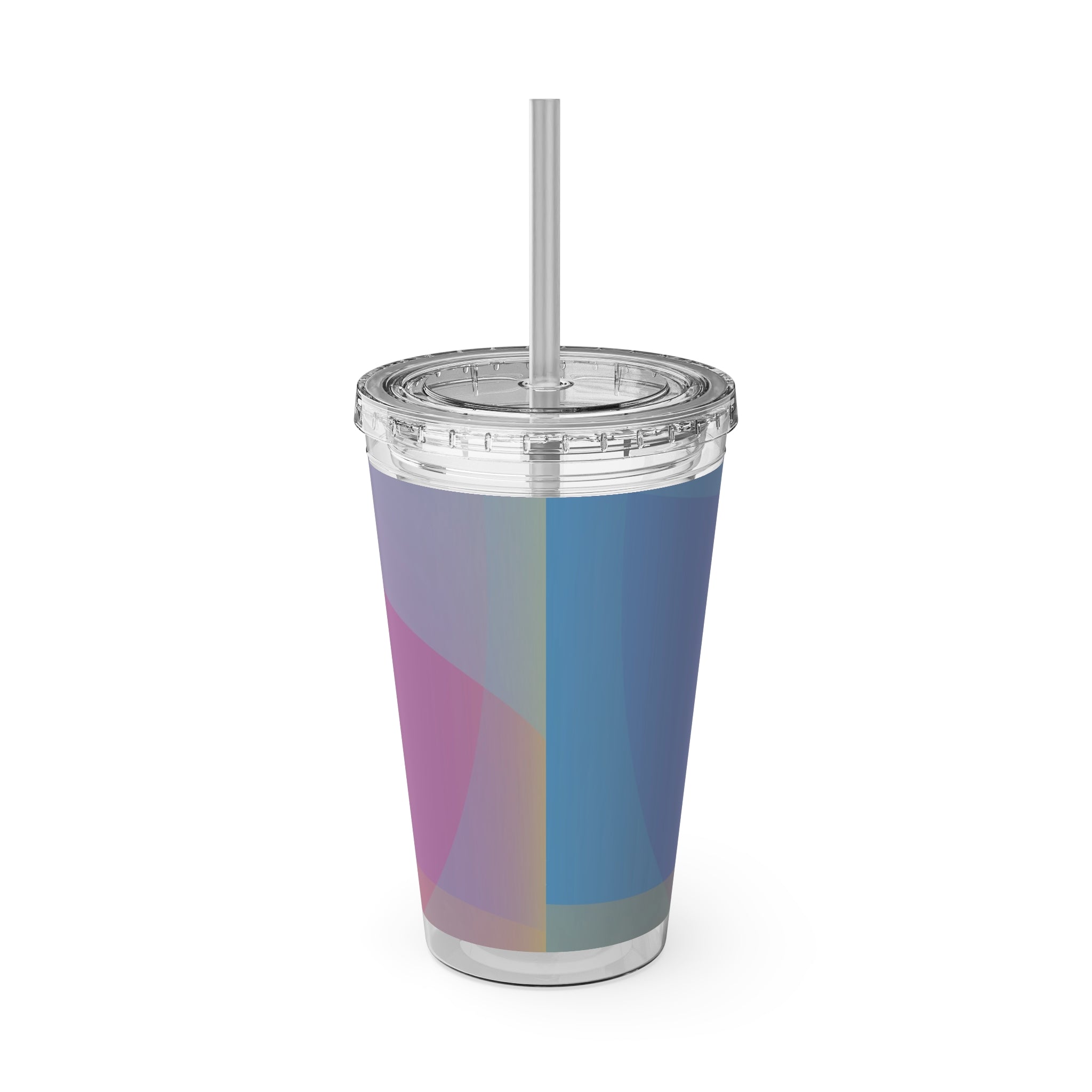 Gradient Sunrise Tumbler with Straw