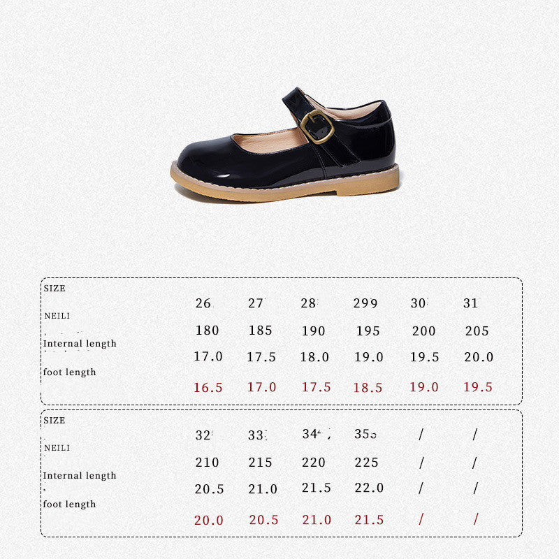 Girls leather shoes leather princess shoes