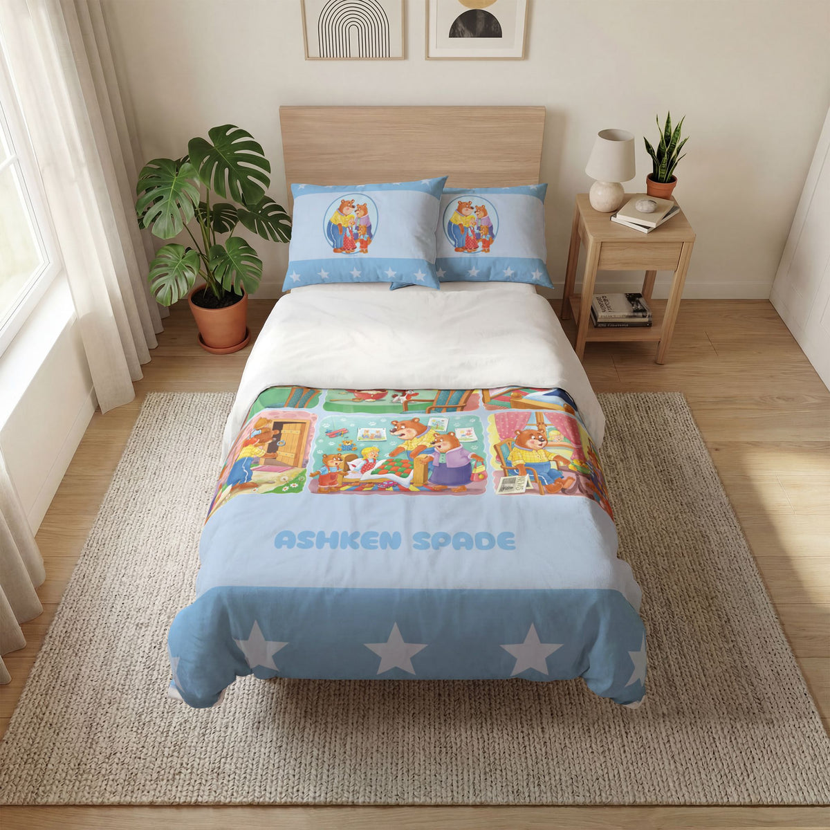 Blue "Sweet Dreams" 3-Piece Bedding