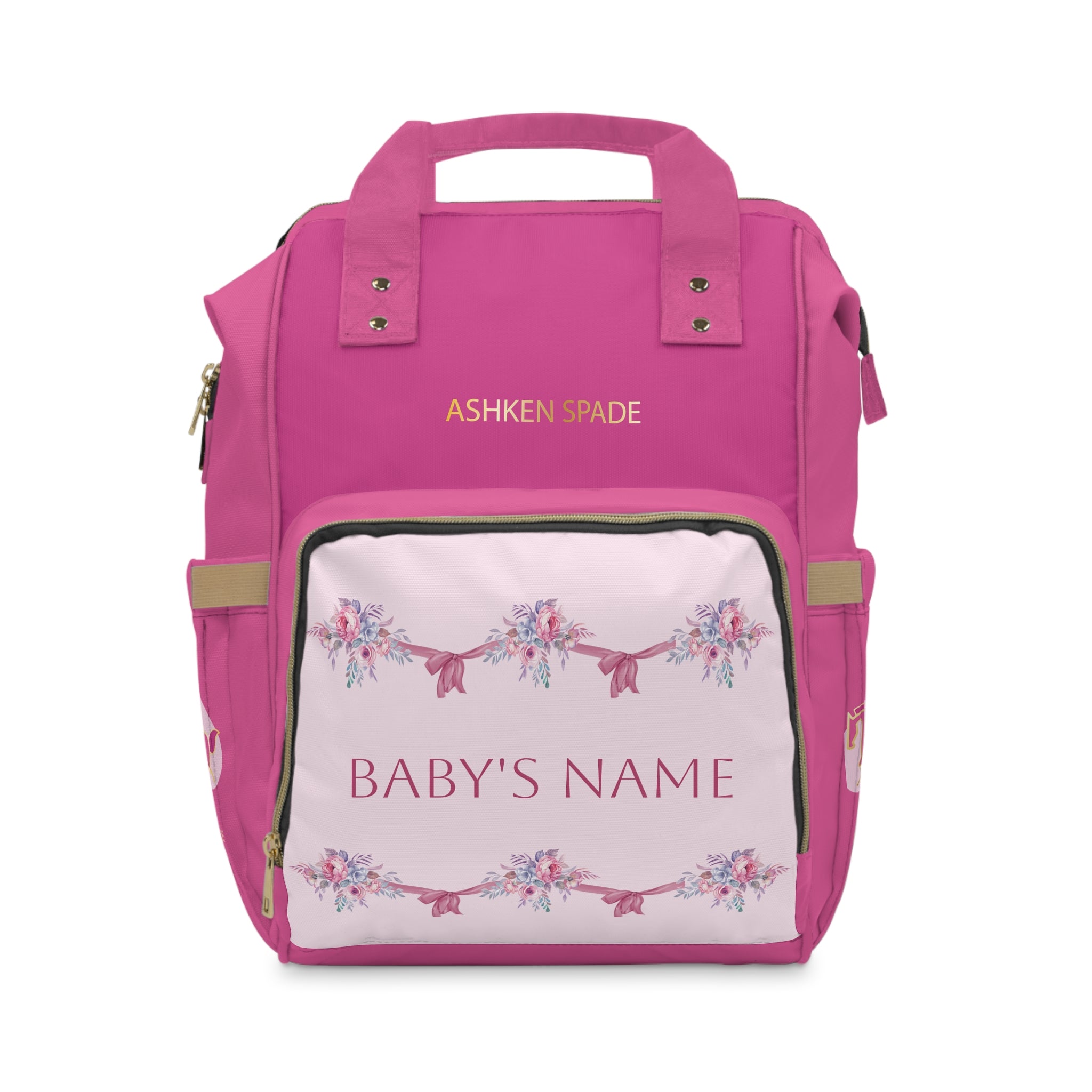 Multifunctional Baby Changing Bag with ASHKEN Spade Logo