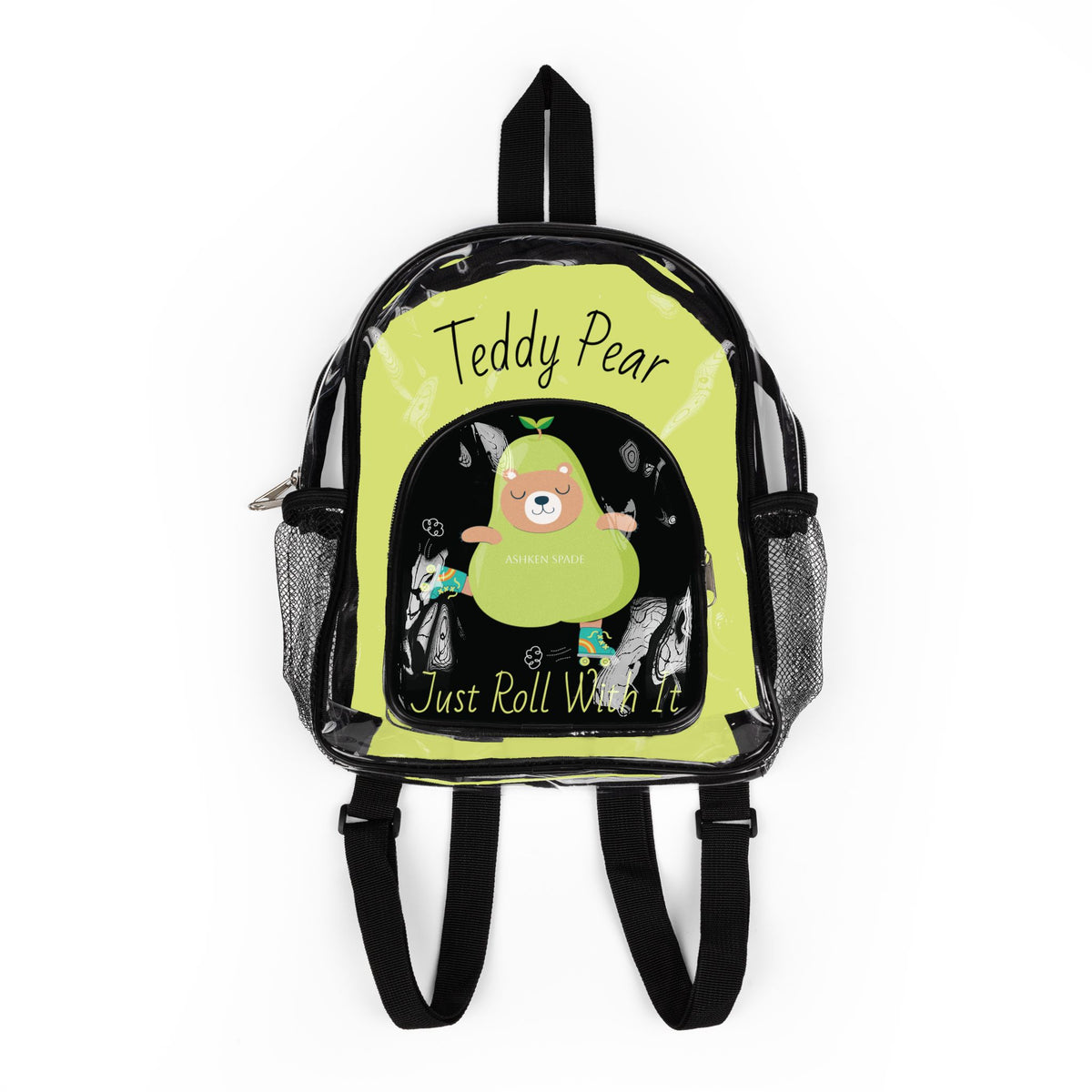 Teddy Pear "Just Roll With It" Clear Backpack