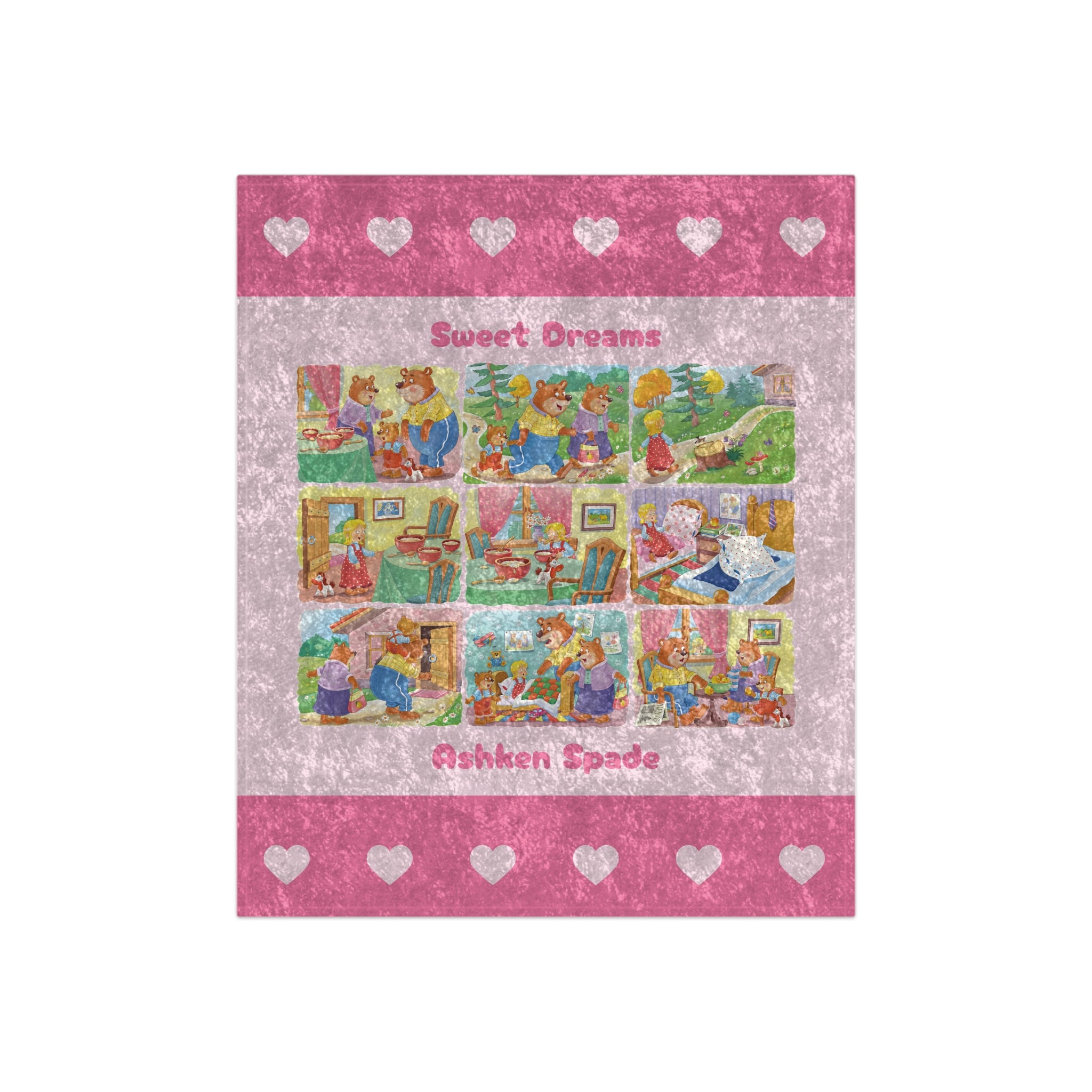 Bears Story Crushed Velvet Blanket
