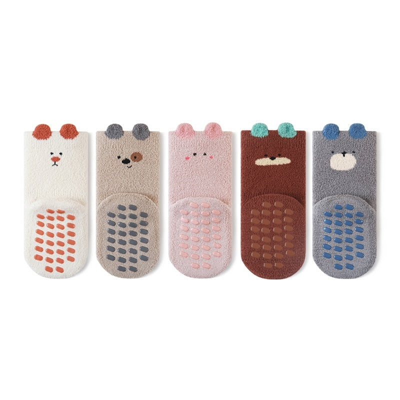 Learning Socks Cartoon Home Socks Children Fleece-lined