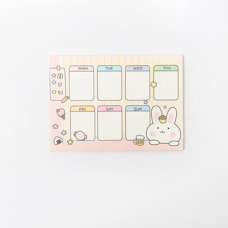 Cute Happy Rabbit Cartoon Plaid Note Stationery