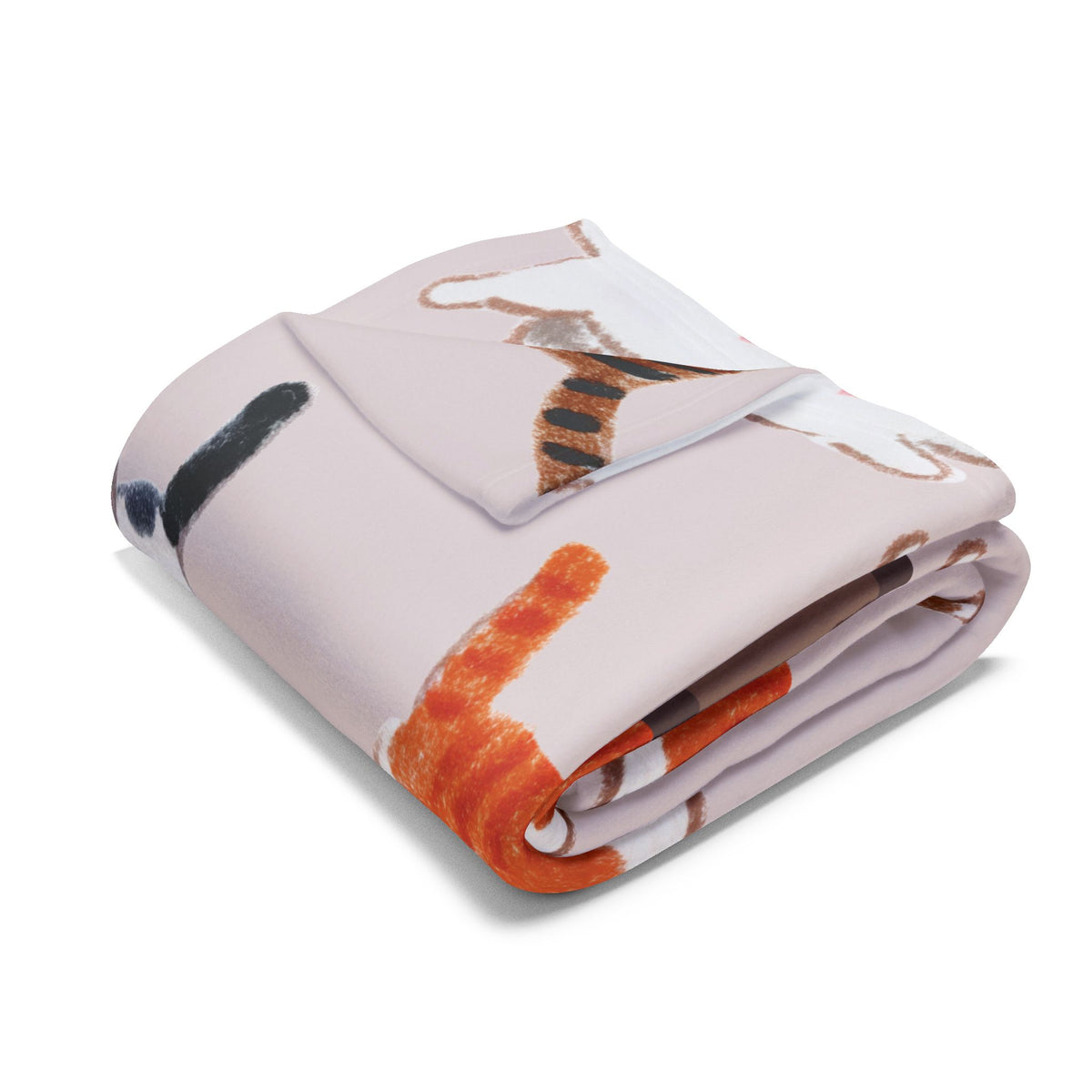 Cat Pattern Fleece Blanket — "Meow Meow" Cozy Throw for Cat Lovers