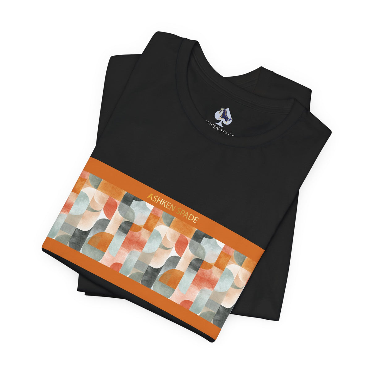 Geometric Orange Retro Strokes T‑Shirt