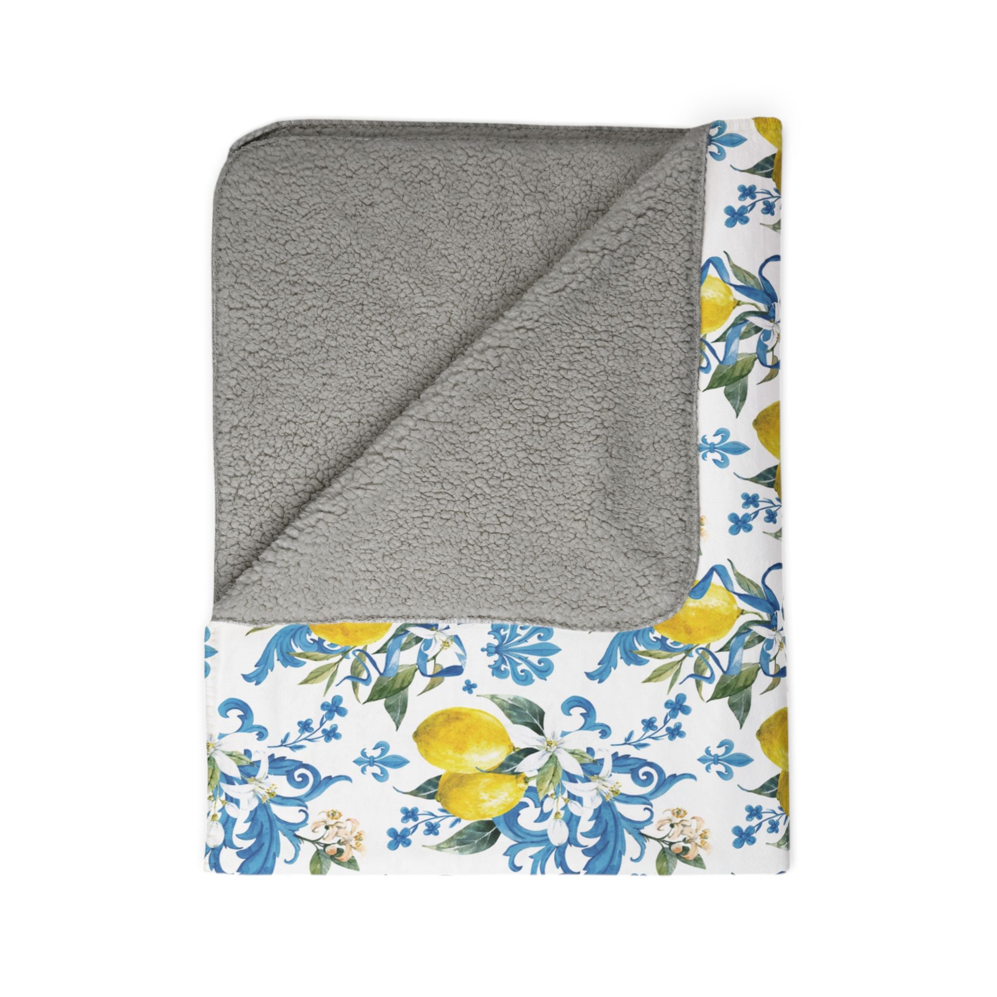 Lemon Blossom Fleece Sherpa Blanket