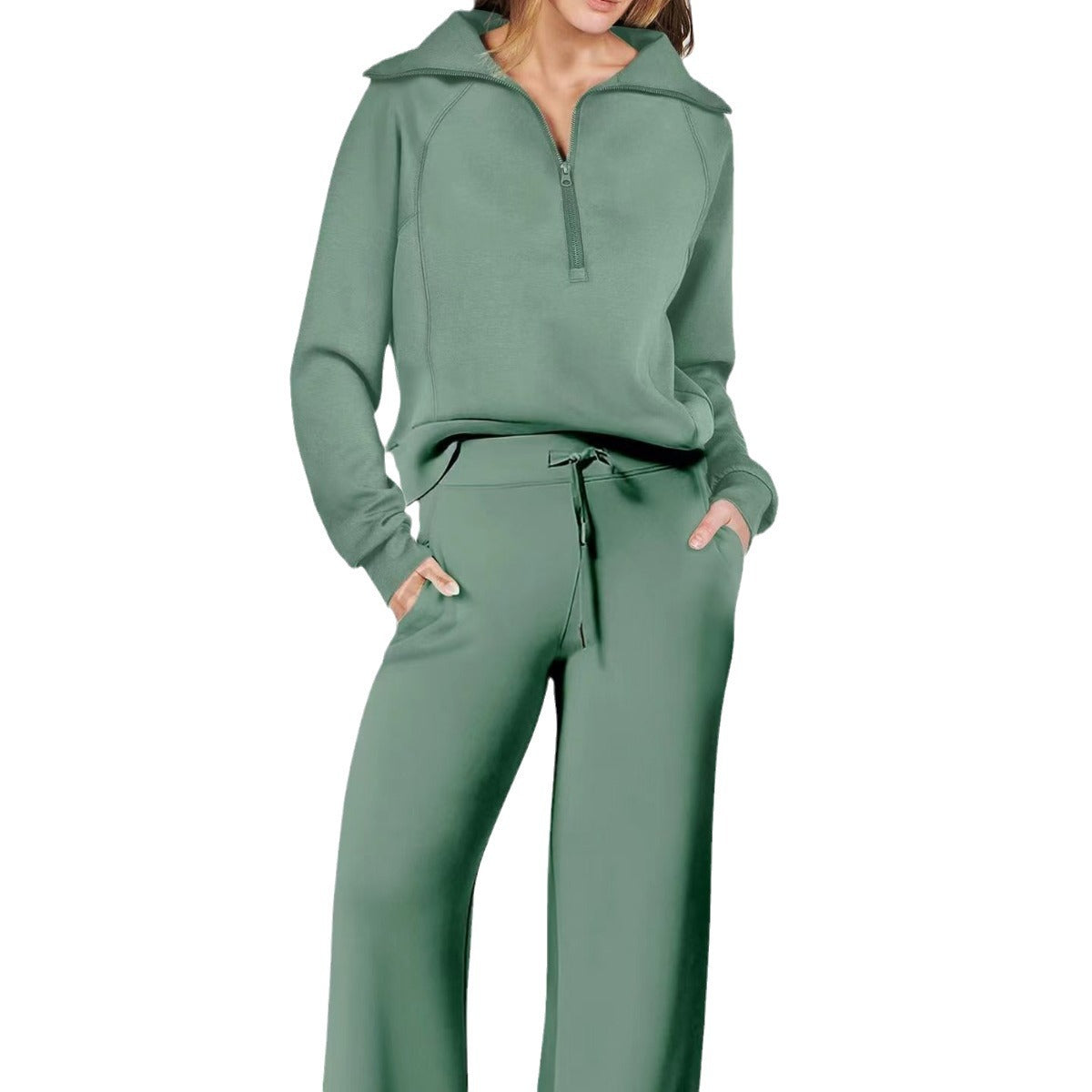 Europe And America Foreign Trade 2024 Autumn And Winter Fashion Casual Sport Two-piece Set For Women