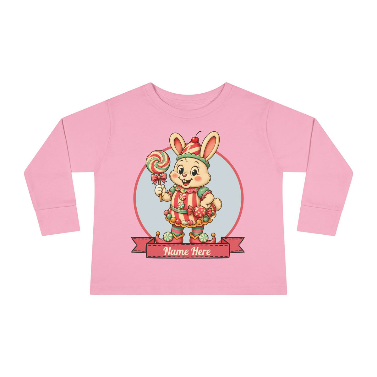 Personalized 'Bun Bon' Bunny Toddler Long Sleeve Tee