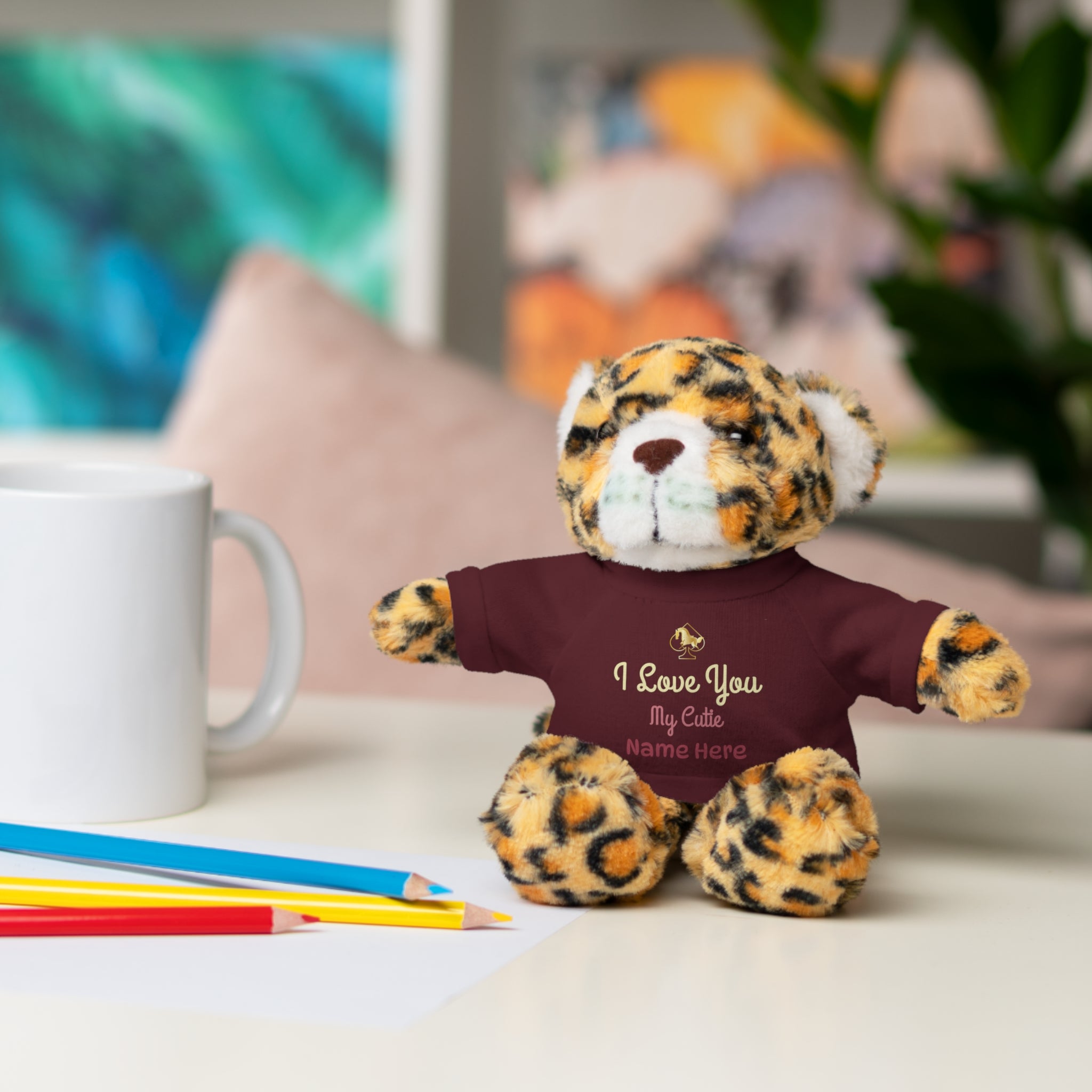 Personalized Teddy Bear with "I Love You" Tee