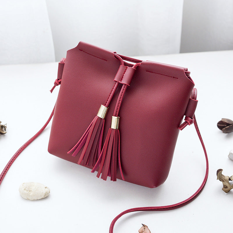 Women's Tassel Mini Mobile Messenger Bag