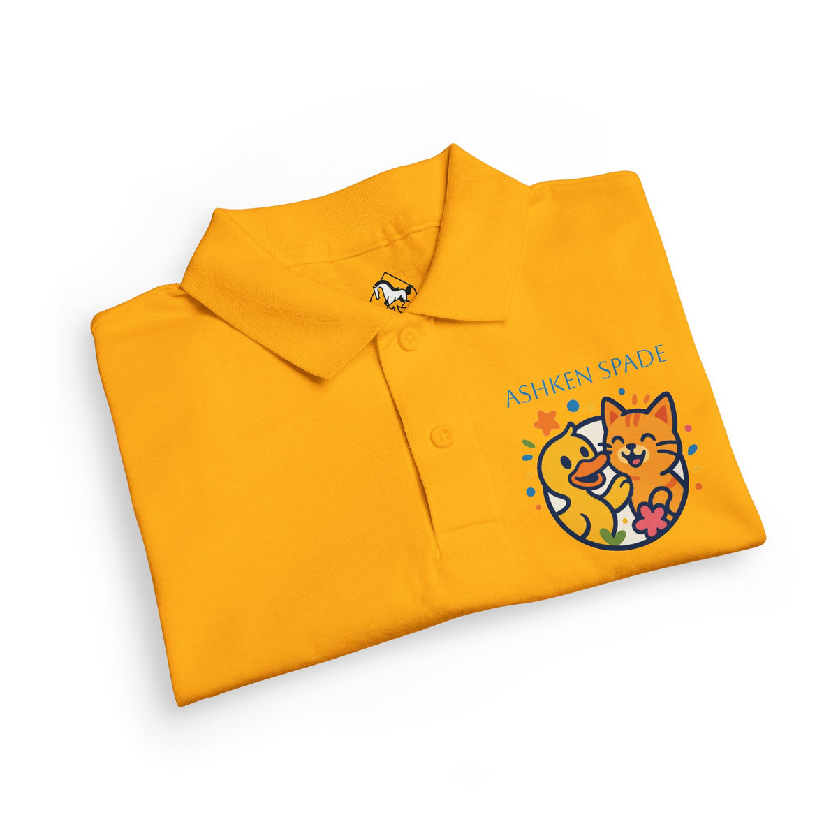 Kids Polo Shirt — Happy Cat & Duck Kids Polo Shirt