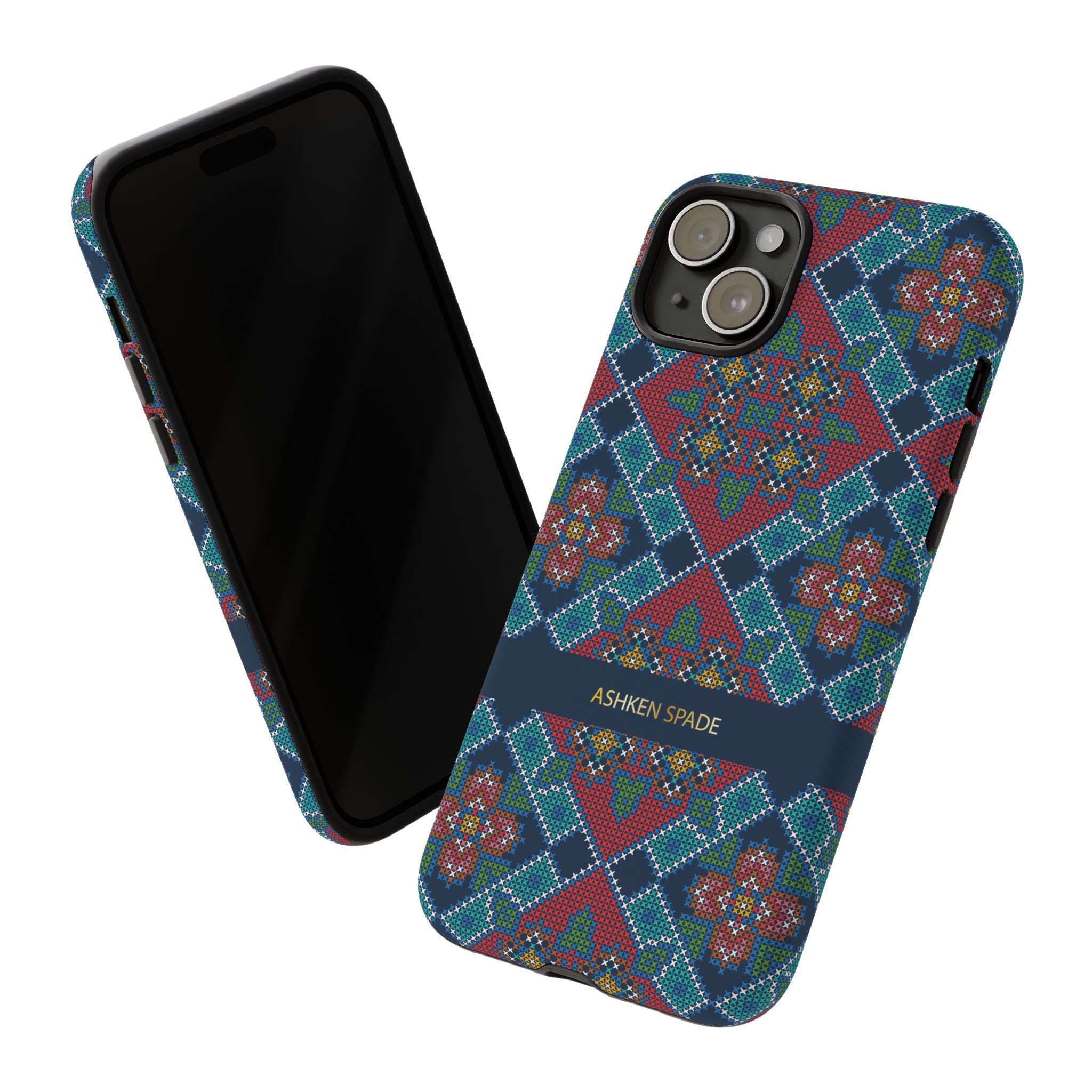 Floral Cross Stitch Phone Case