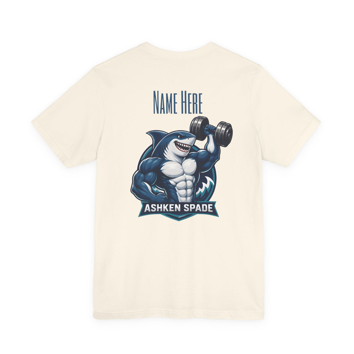 Ashken Spade Shark Weightlifter Personalized Graphic Tee