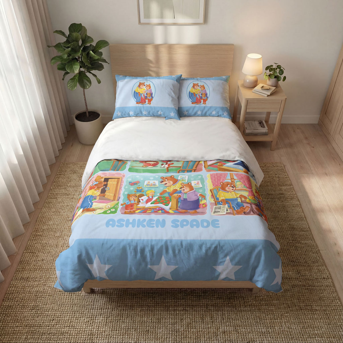 Blue "Sweet Dreams" 3-Piece Bedding