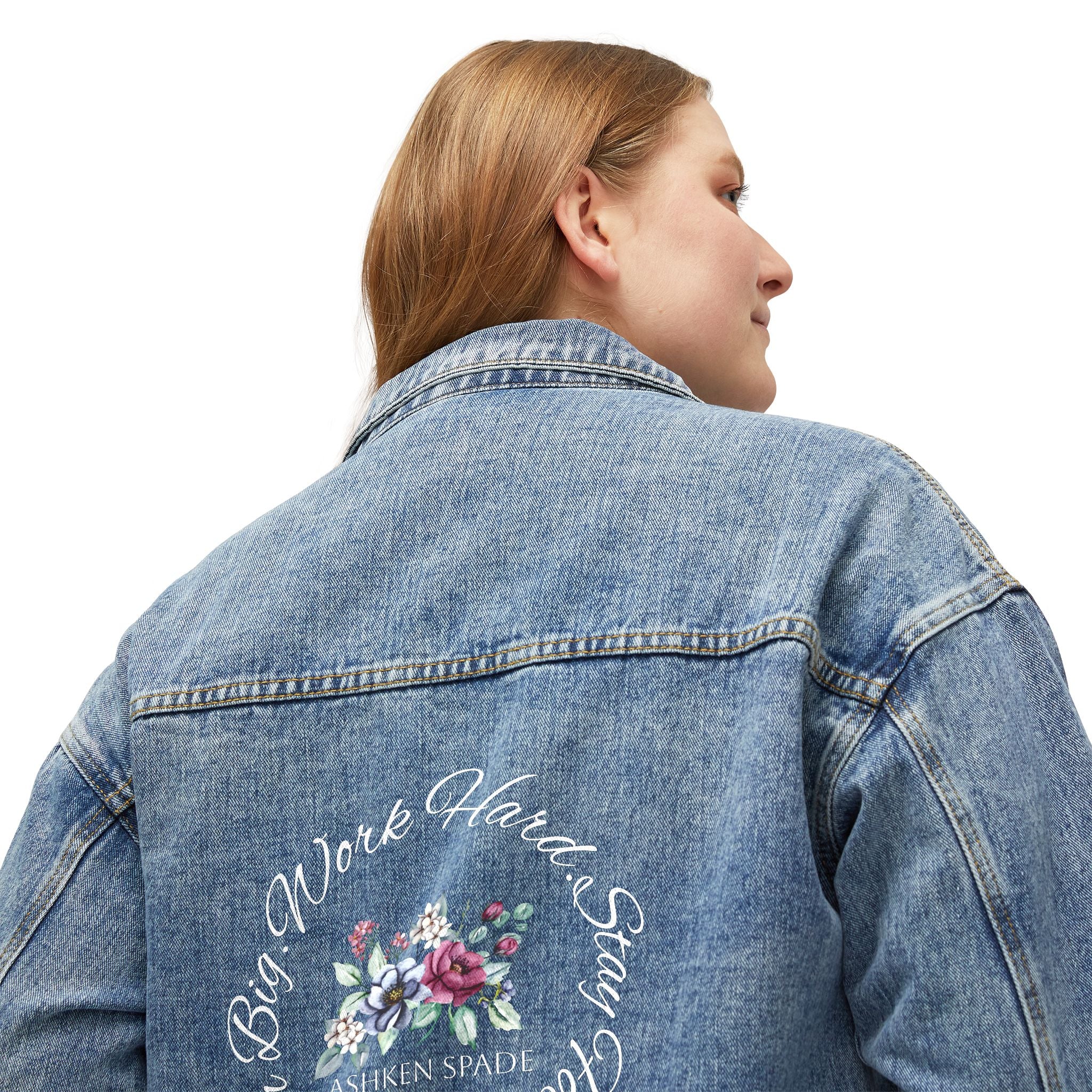 Women's Vintage-Style Embroidered Floral Denim Jacke