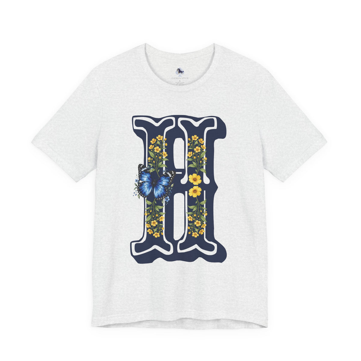 Floral Monogram H Initial Jersey T-Shirt