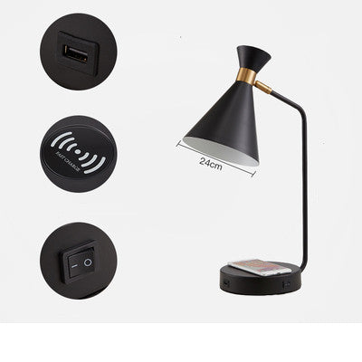 Wrought Iron  Mobile Phone Wireless Charging Desk Lamp