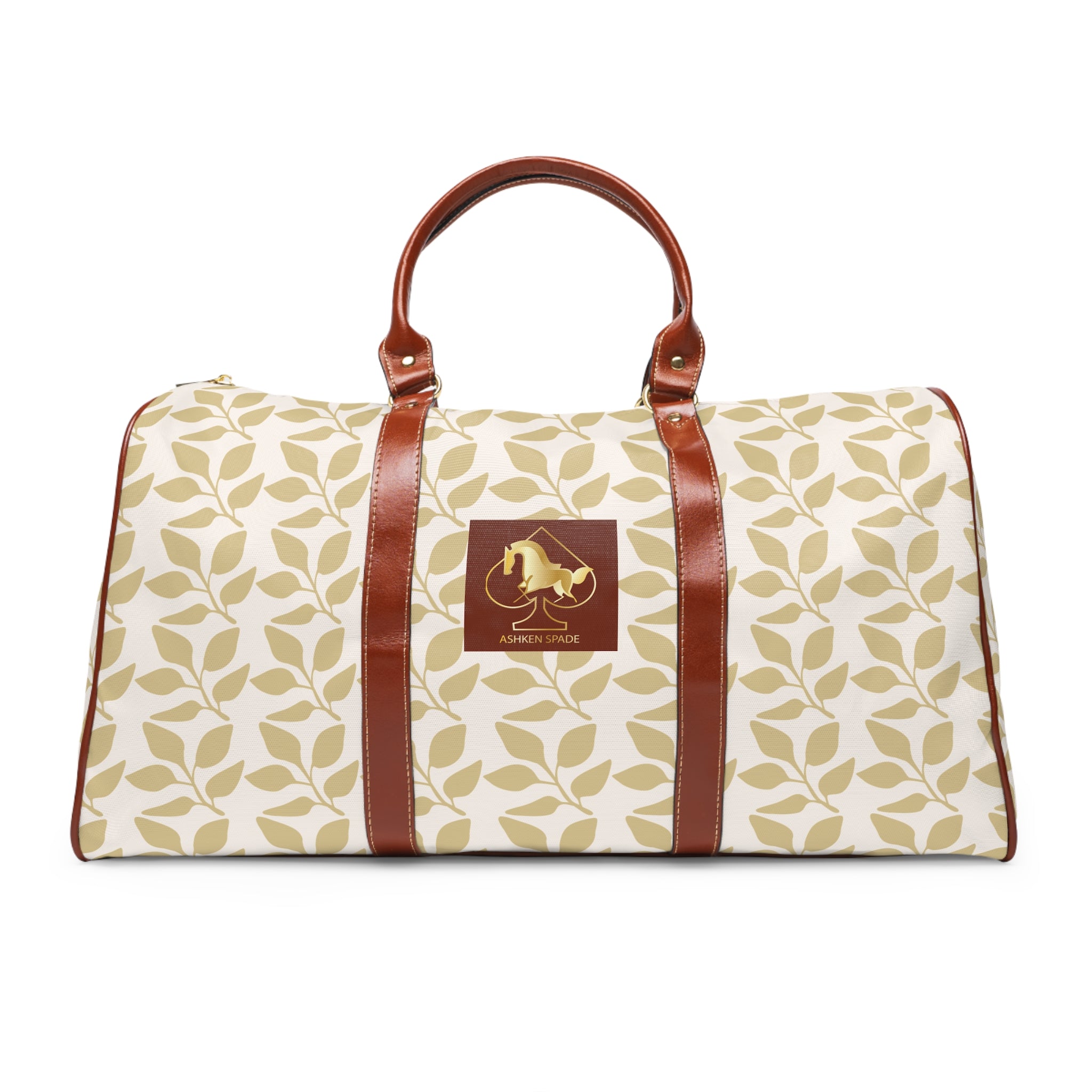 Travel Duffel with Leaf Background