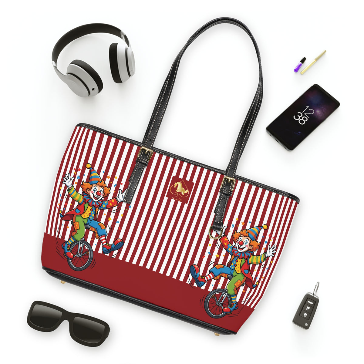 Circus  Red and White Striped Shoulder Bag