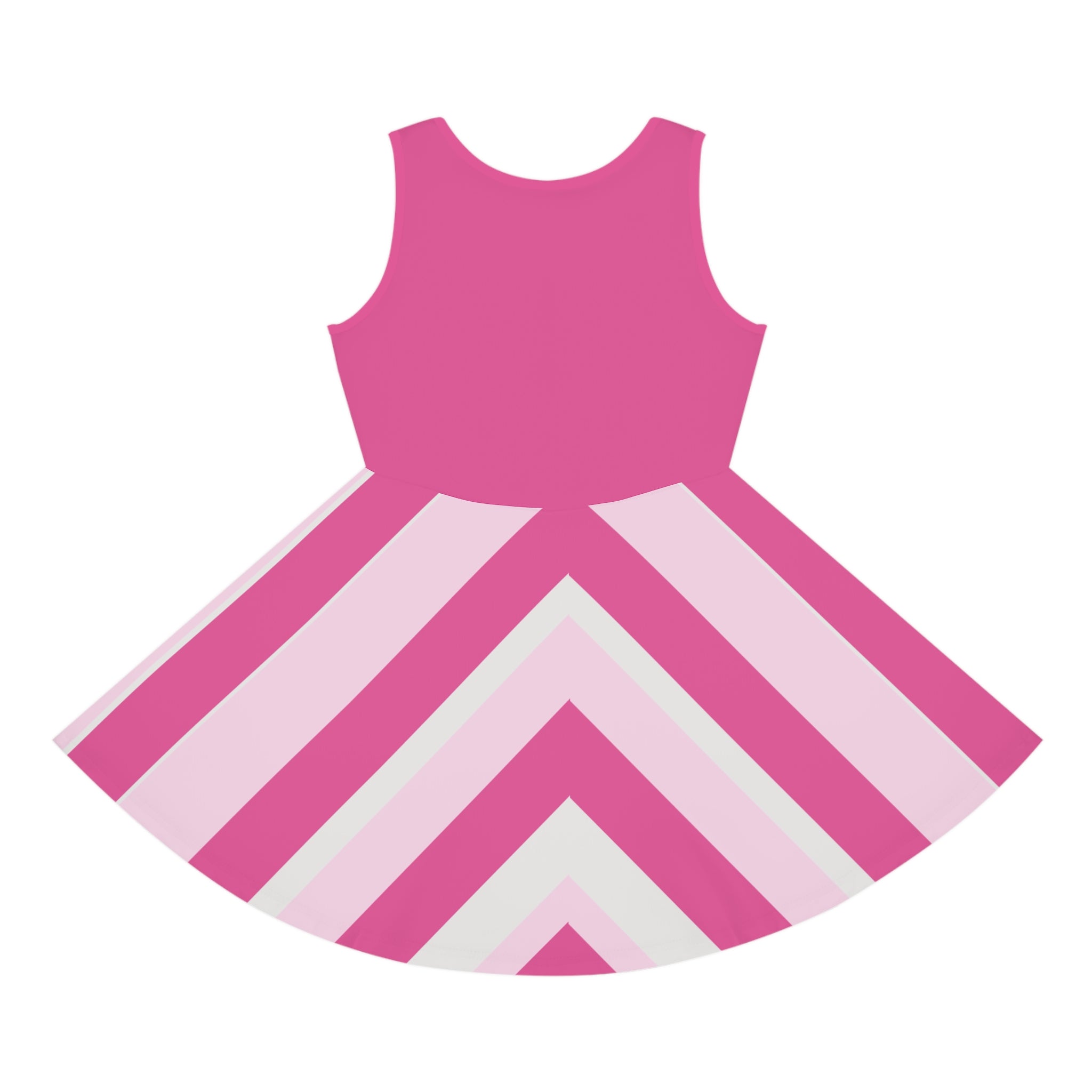 Pink Geometric Chevron Girls' Sundress