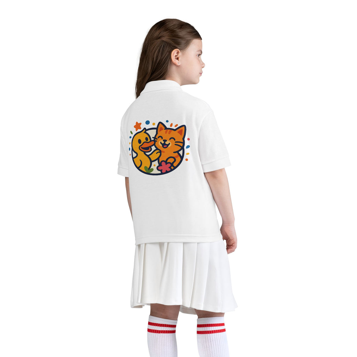 Kids Polo Shirt — Happy Cat & Duck Kids Polo Shirt
