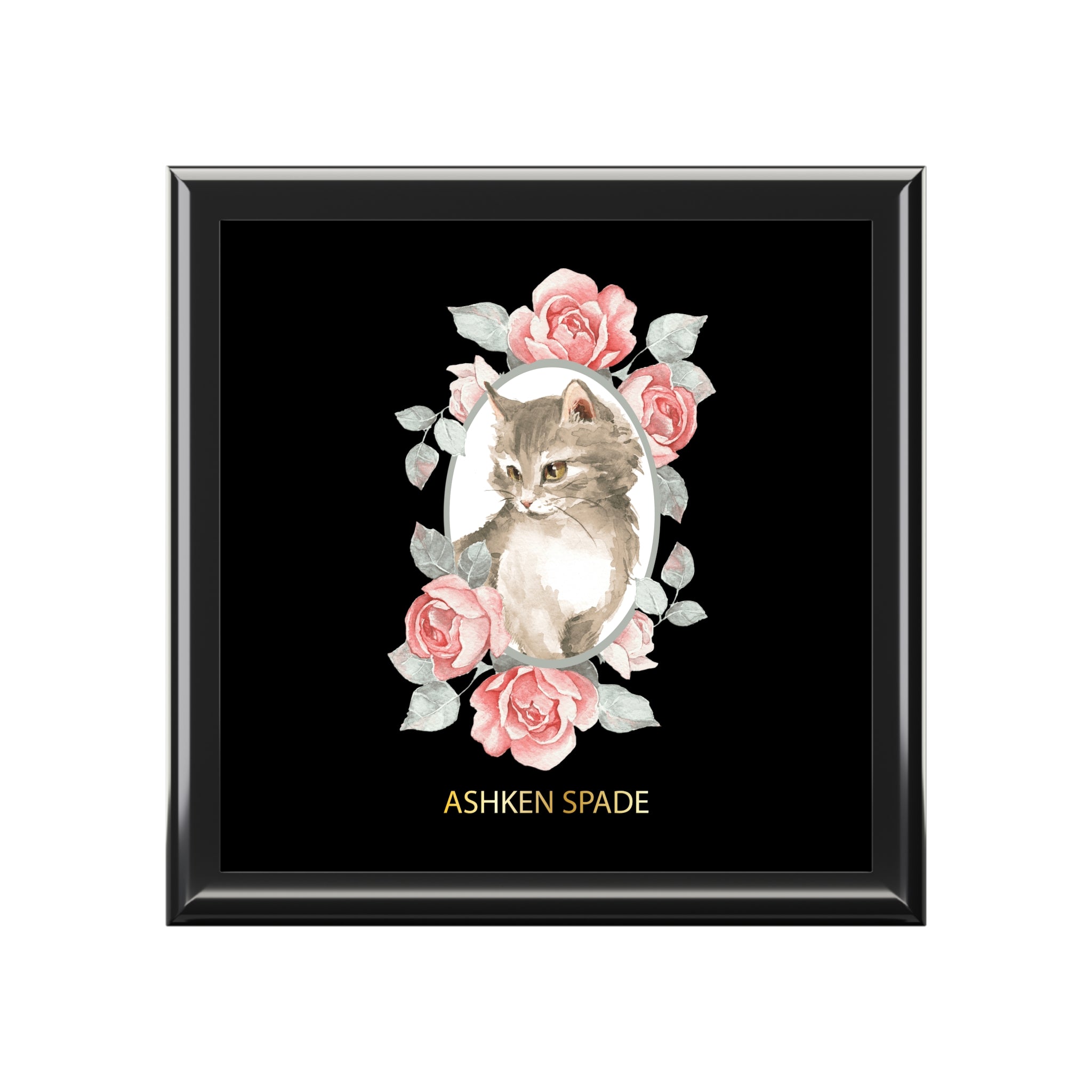 Cat With Floral Wreath Jewelry Box