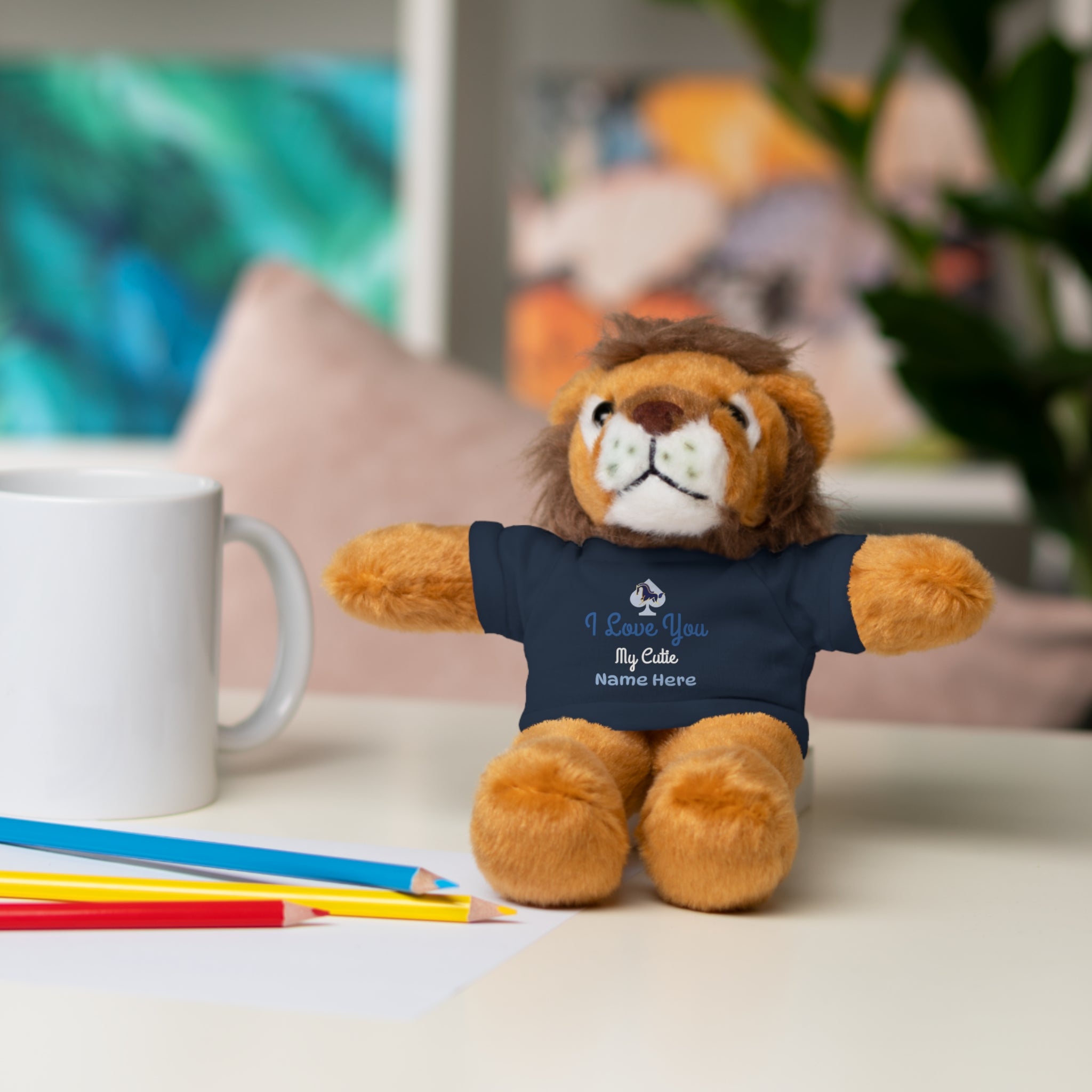 Personalized Teddy Bear with "I Love You" Tee