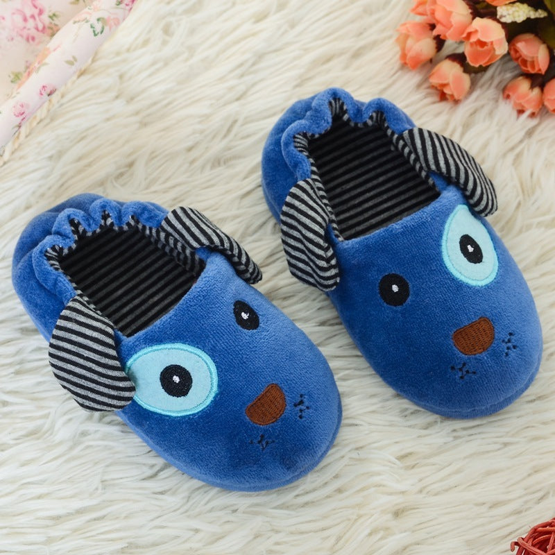 Children's Plush Puppy Cotton Slippers